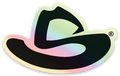 HAT STICKER BLACK HOLOGRAPHIC