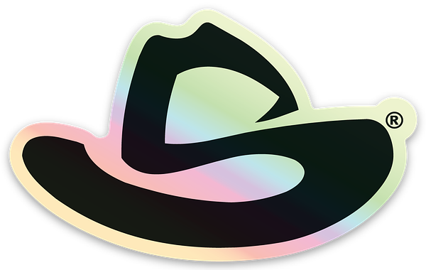 HAT STICKER BLACK HOLOGRAPHIC