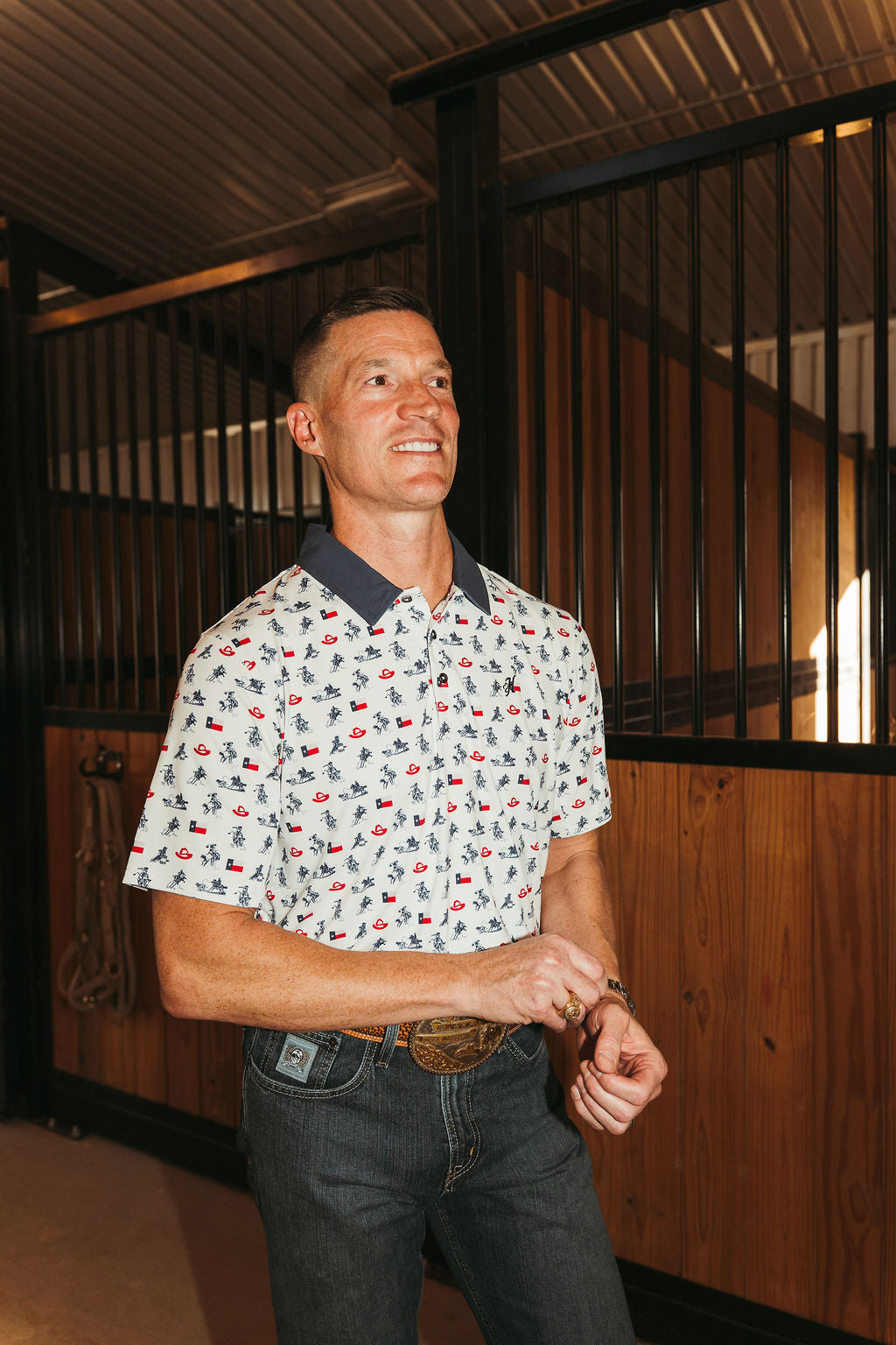 MENS TEXAS THEME POLO