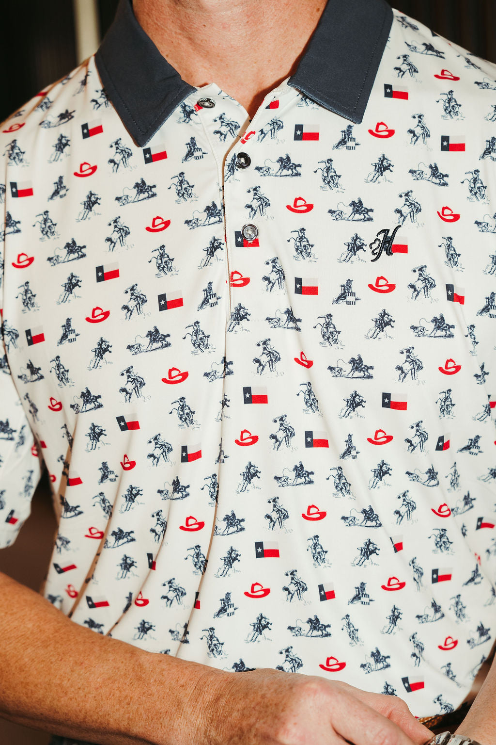 MENS TEXAS THEME POLO