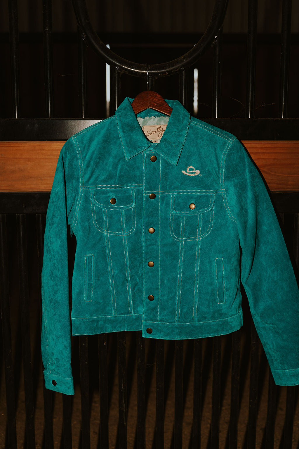 LADIES TEAL SUEDE JACKET