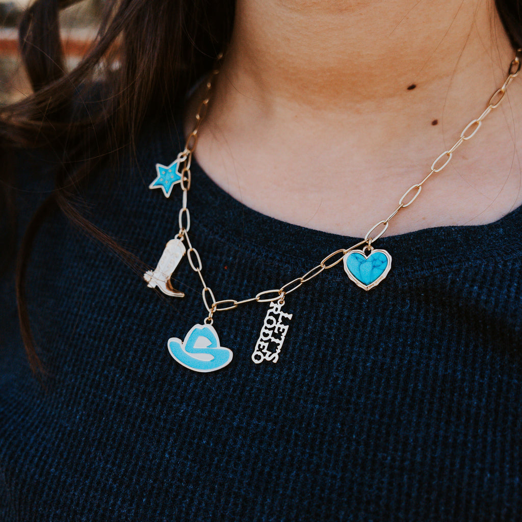LETS RODEO CHARM NECKLACE