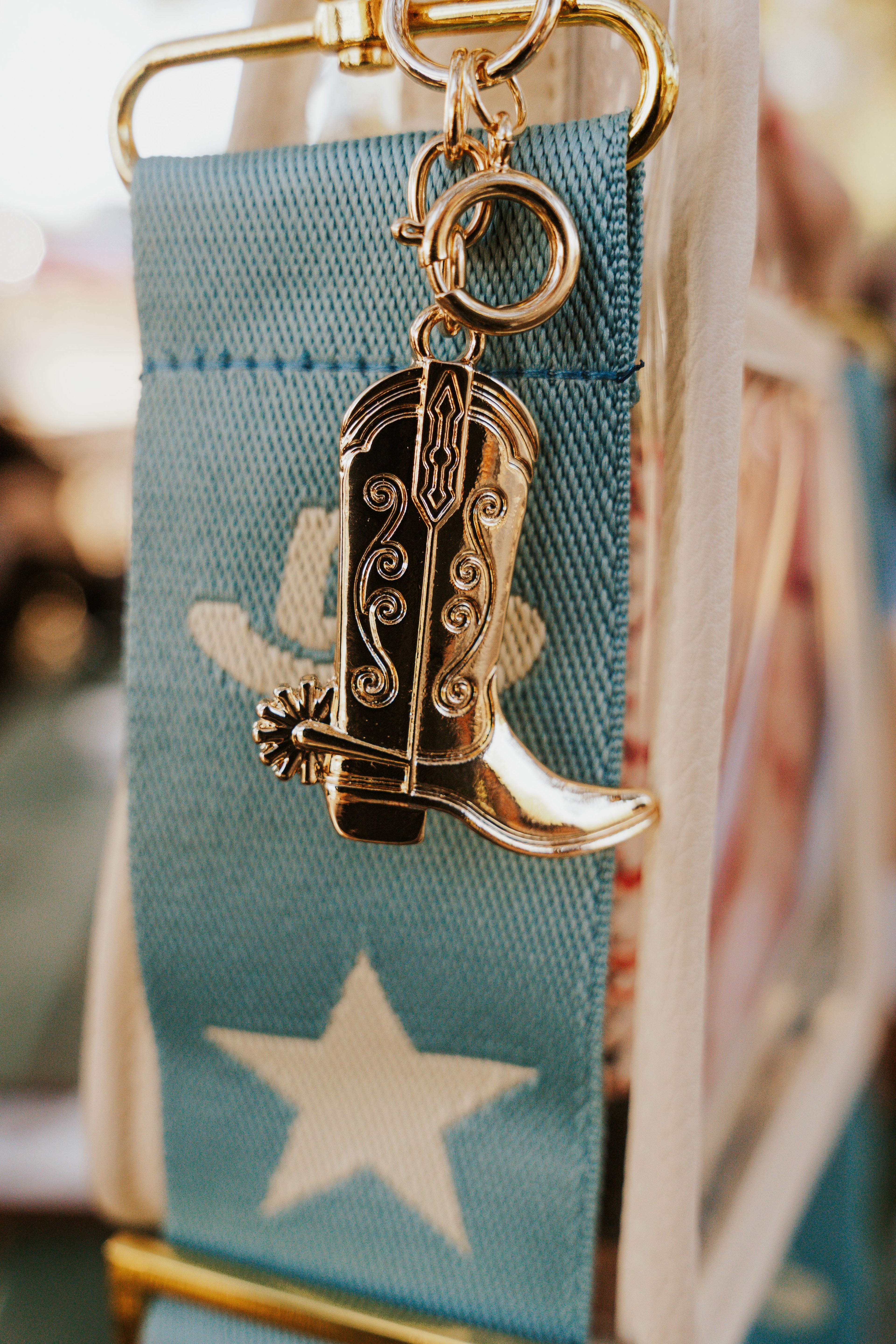 COWBOY BOOT BAG CHARM GOLD