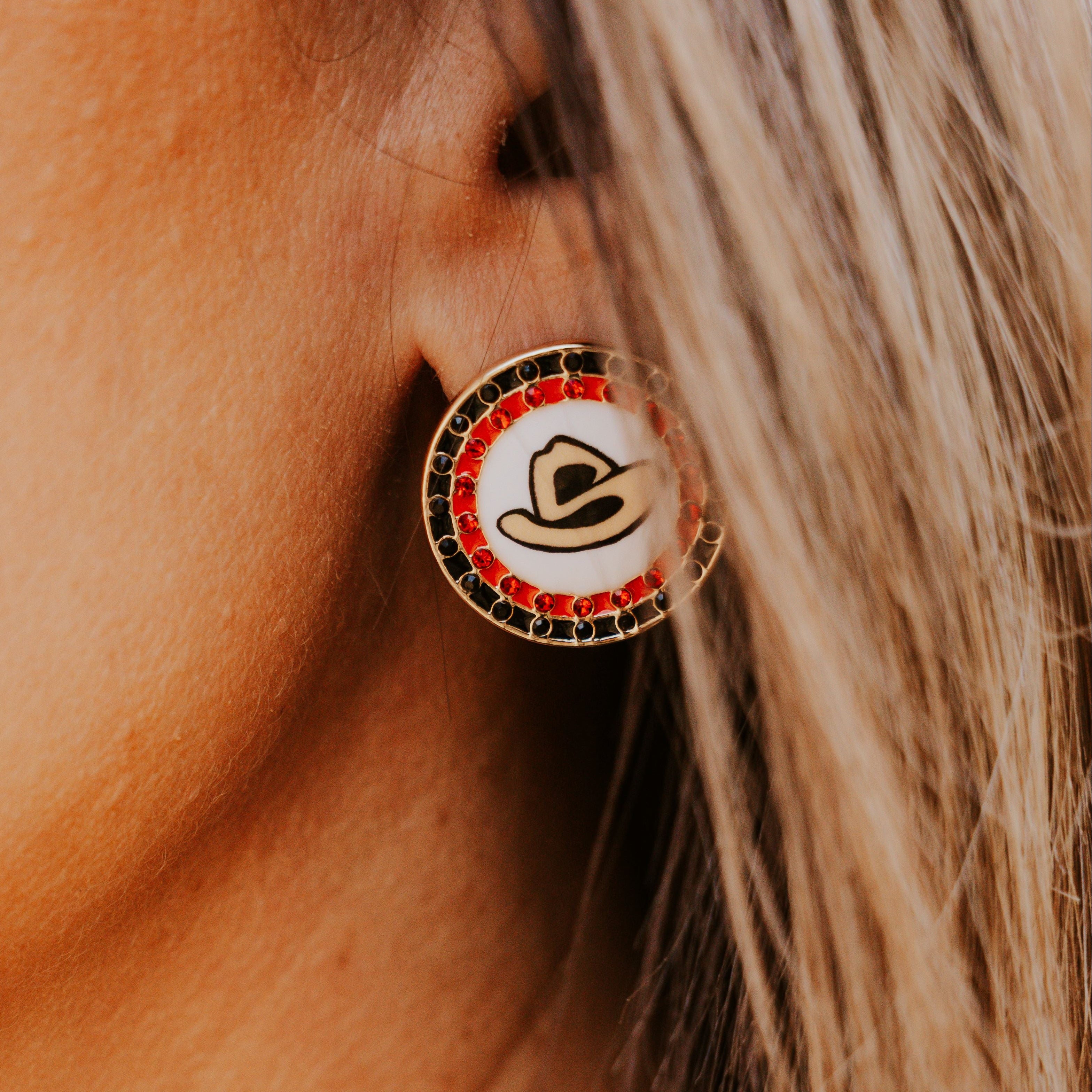 SA RODEO DISC STUD EARRINGS