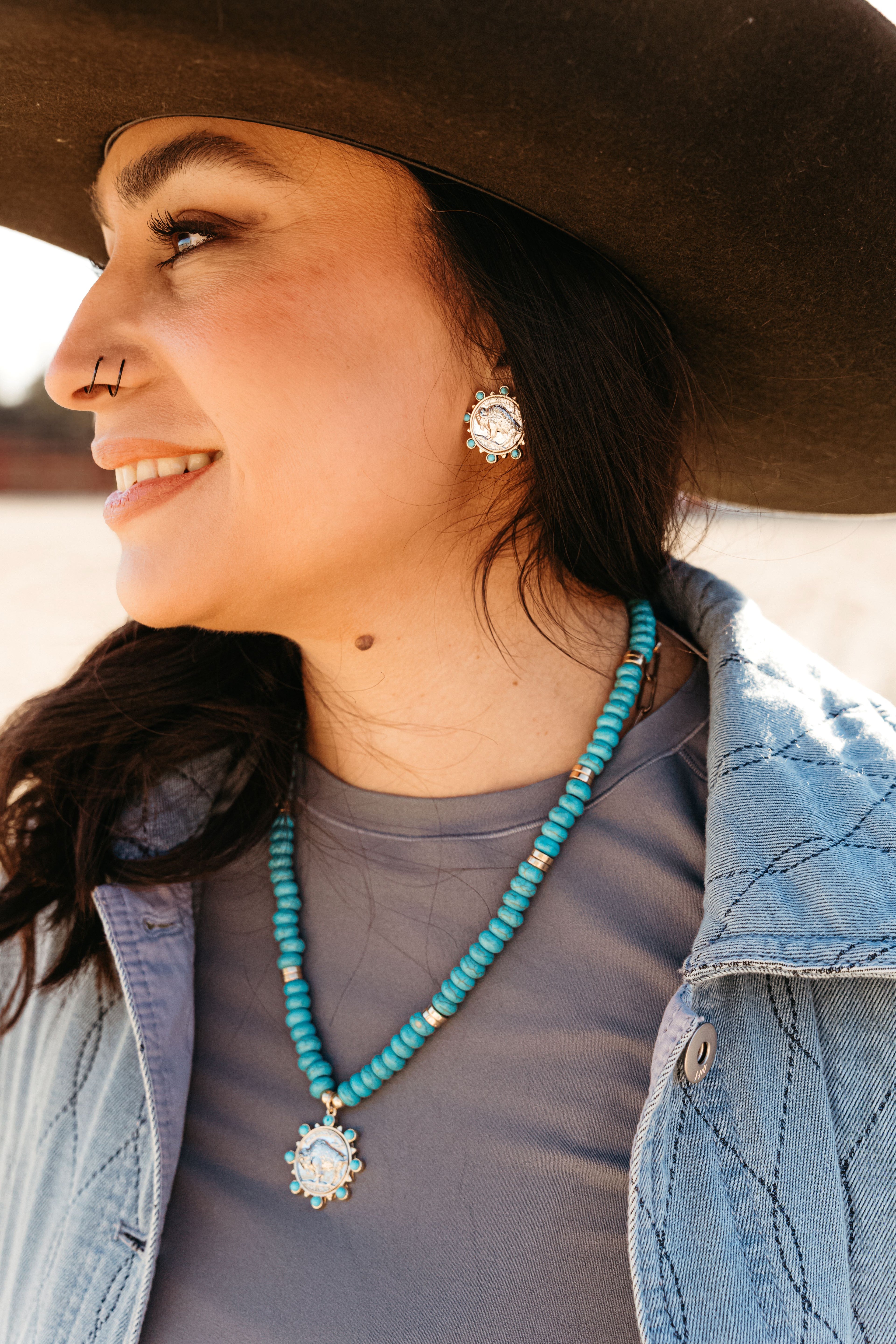 BUFFALO COIN BEADED NECKLACE