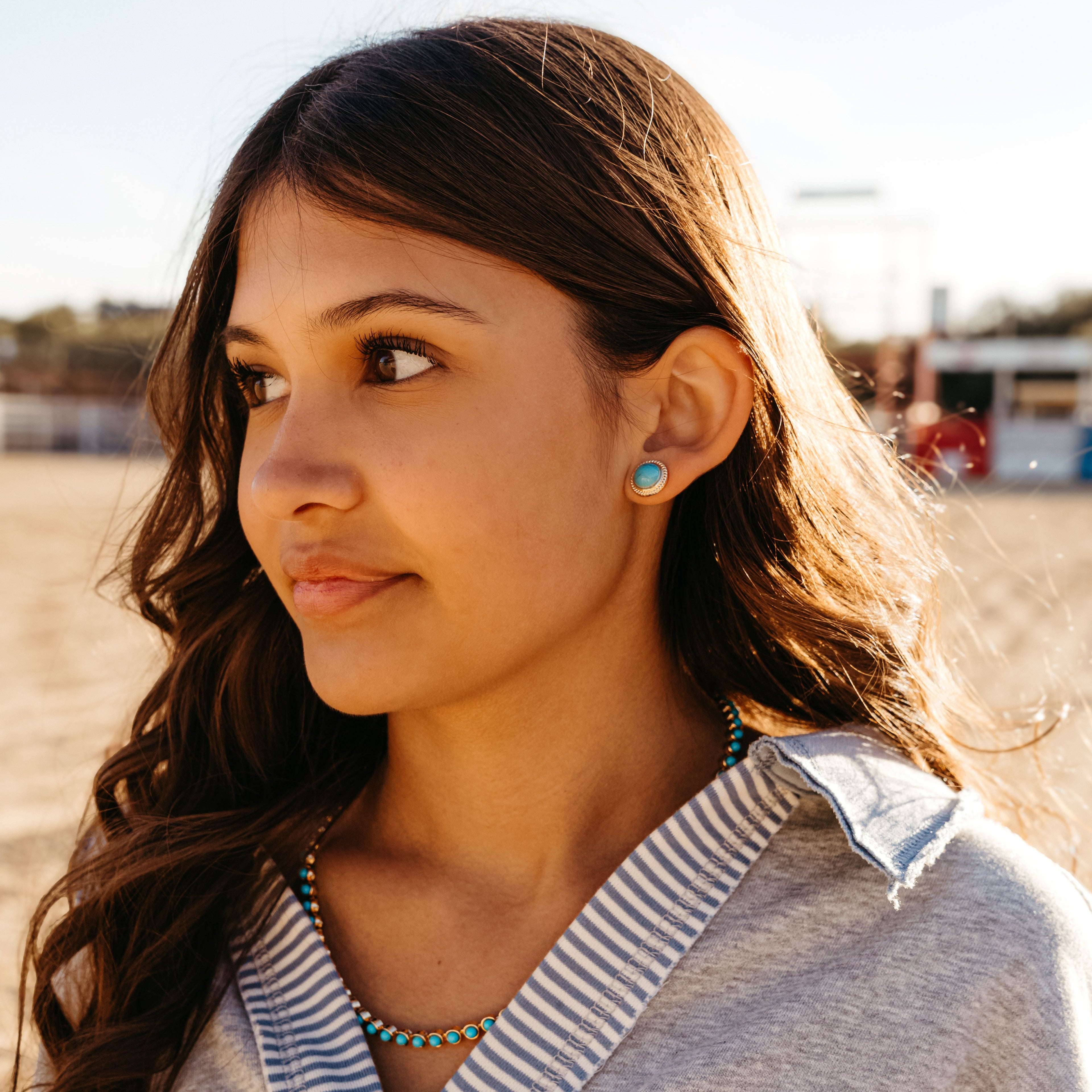 CLASSIC TURQUOISE STUD EARRINGS