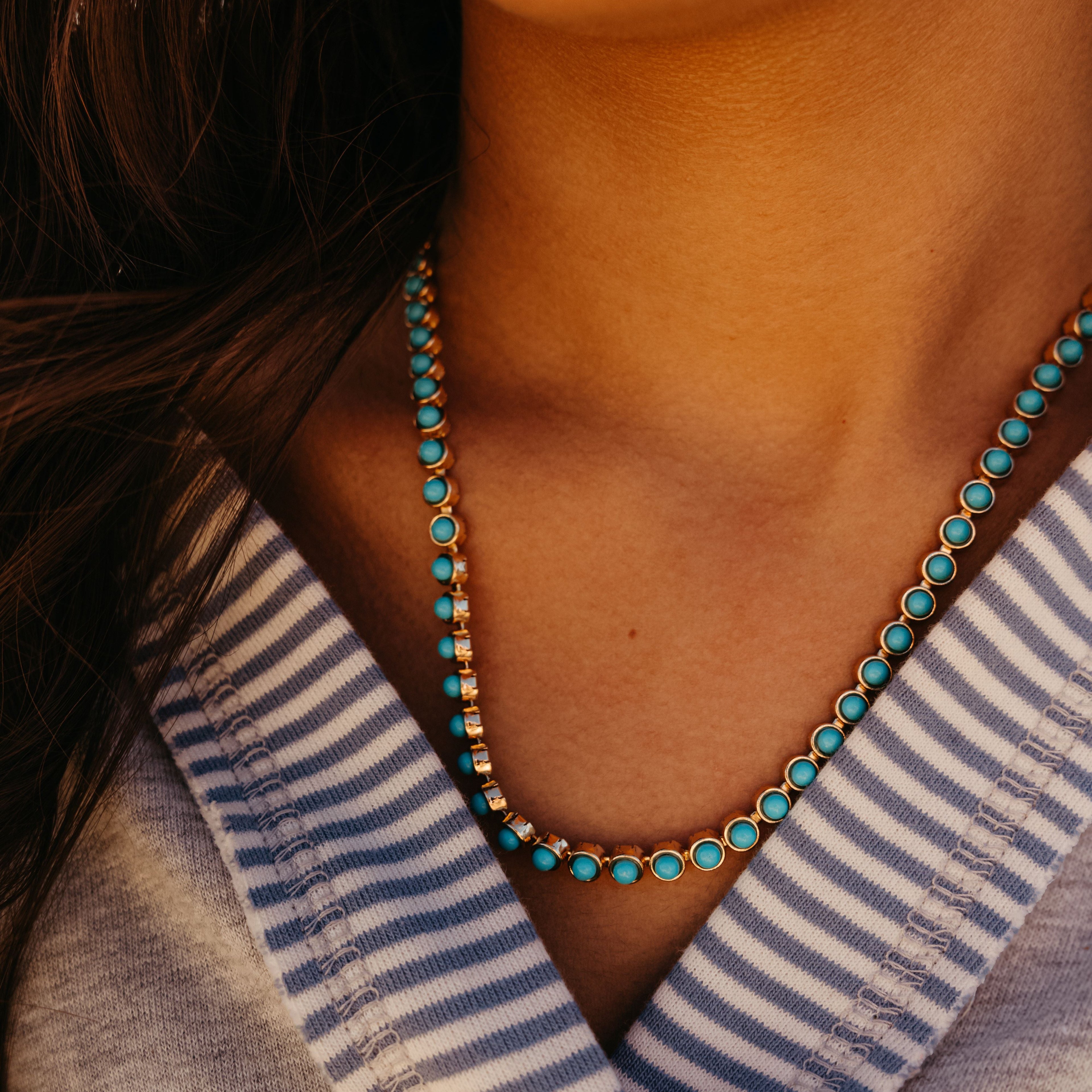 TURQUOISE TENNIS NECKLACE