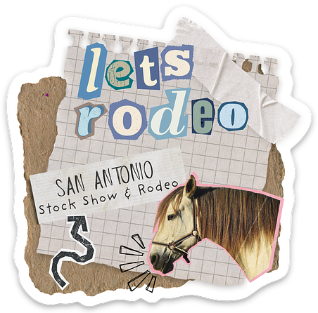 LETS RODEO SCRAPBOOK STICKER