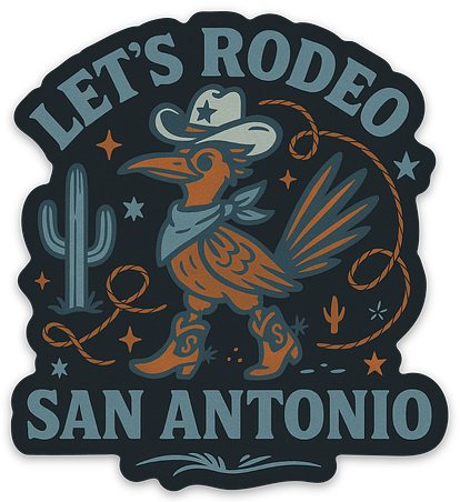 ROADRUNNER COWBOY STICKER NAVY