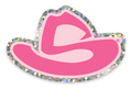 HAT STICKER PINK GLITTER