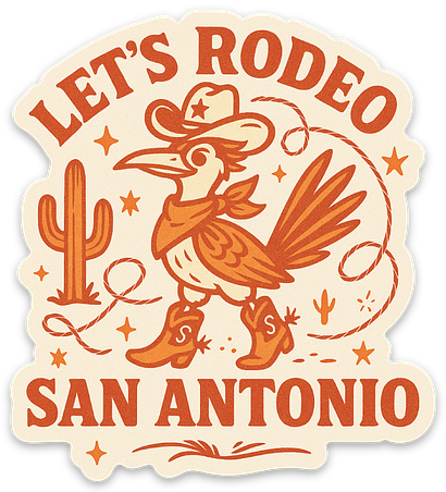 ROADRUNNER COWBOY STICKER ORANGE