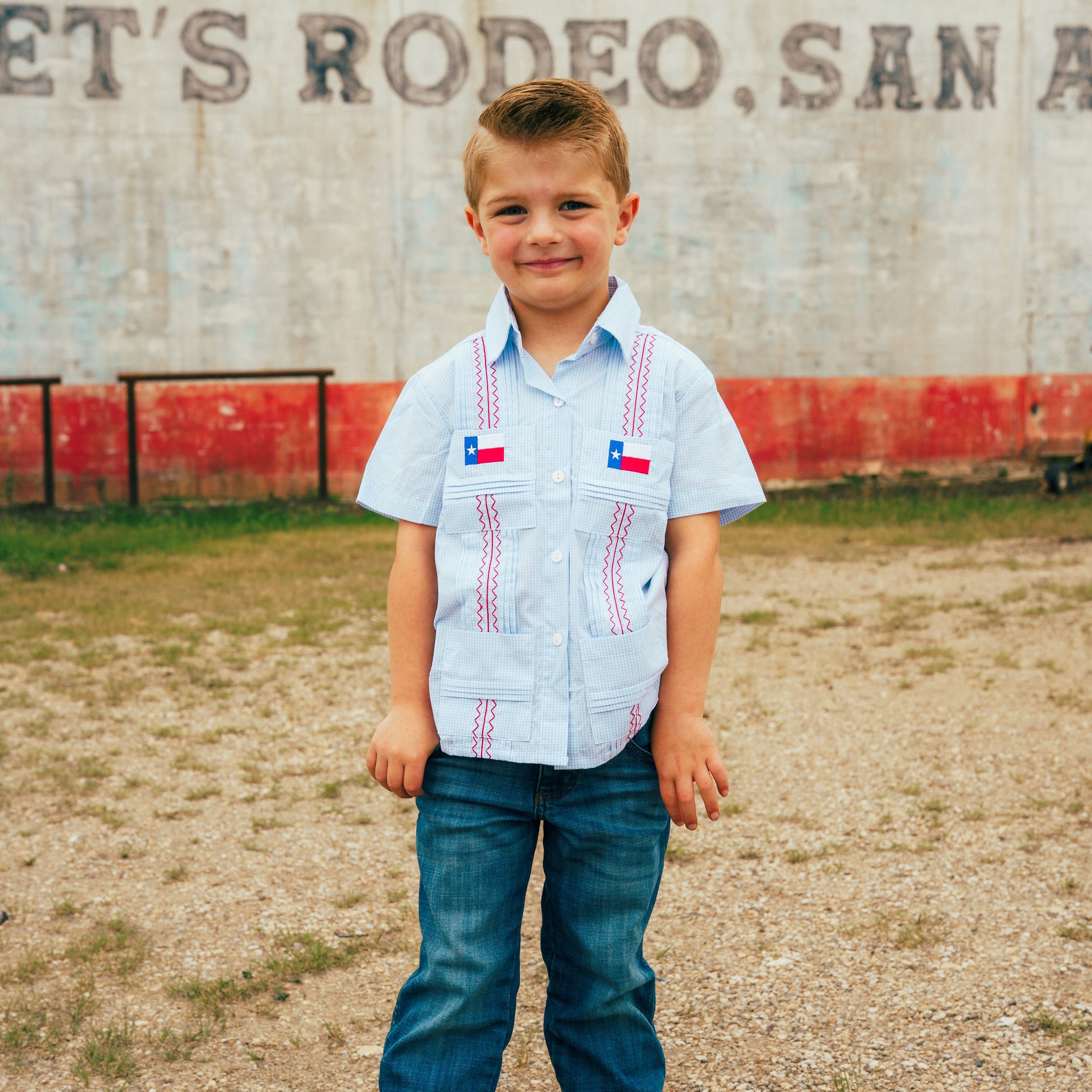 BOYS TEXAS GUAYABERA BUTTON DOWN