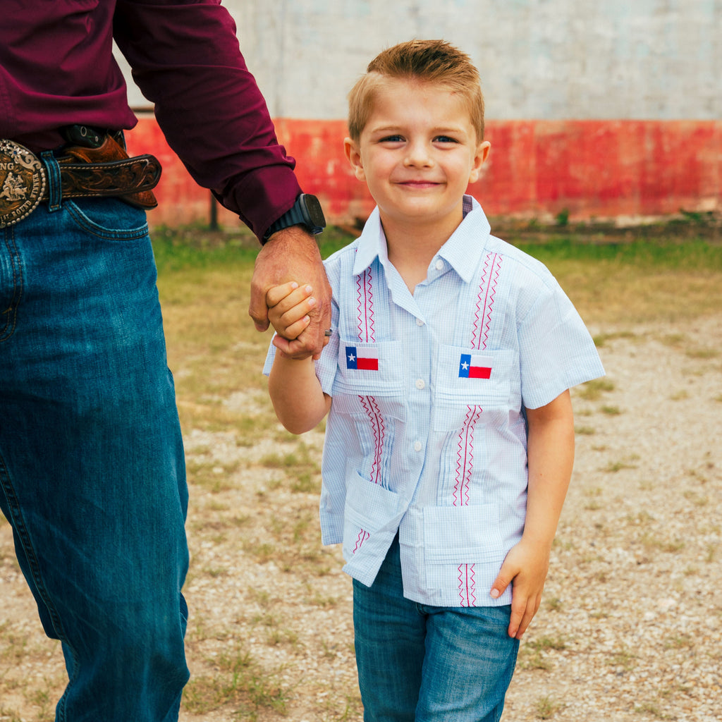 BOYS TEXAS GUAYABERA BUTTON DOWN
