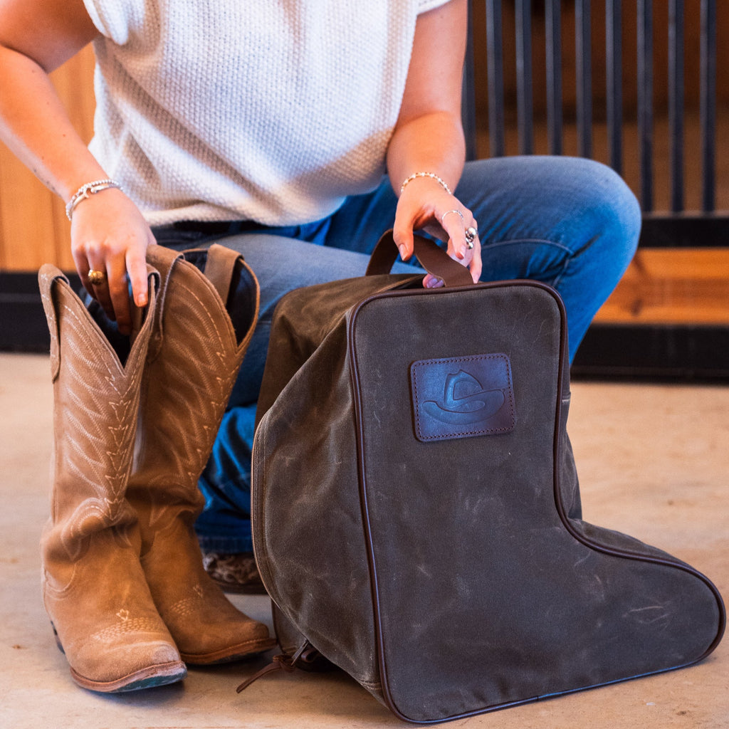 WAXED CANVAS BOOT BAG
