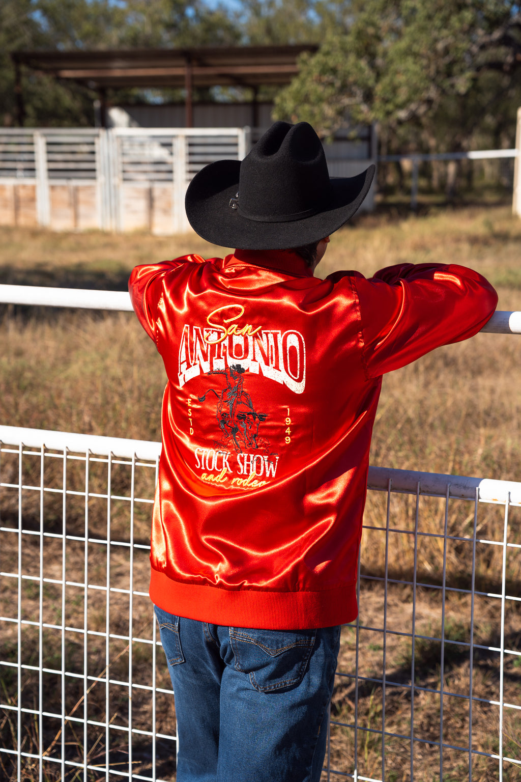 HOOEY RED SATIN BOMBER JACKET