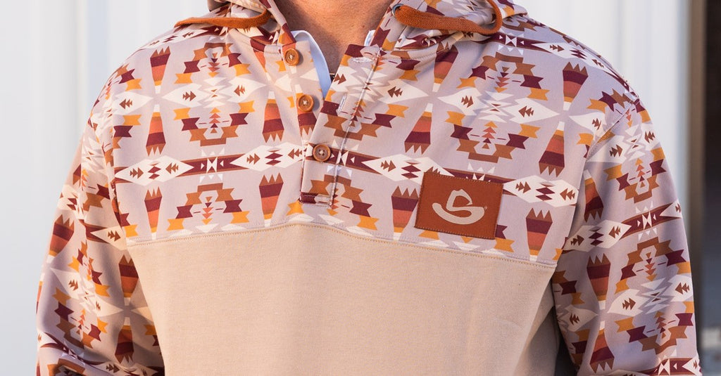 MENS TAN AZTEC HOOEY HOODIE