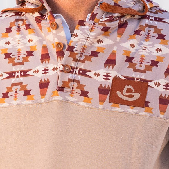 MENS TAN AZTEC HOOEY HOODIE